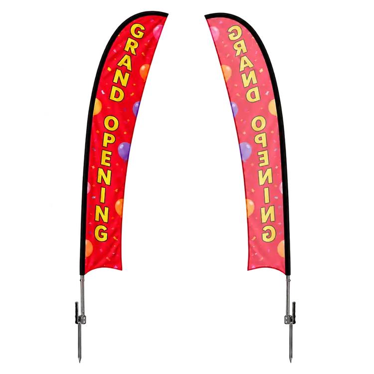 Extra Large Single Sided Feather Flag Kit with Ground Spike