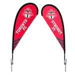 Extra Small Single Sided Teardrop Flag Kit with Ground Spike and Cross Base