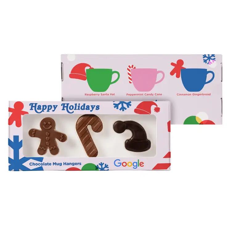 Trio de décorations chocolatées pour tasse des Fêtes