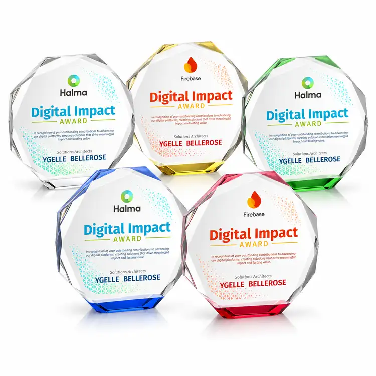 Acadian Award - Optical Crystal - Multicolor