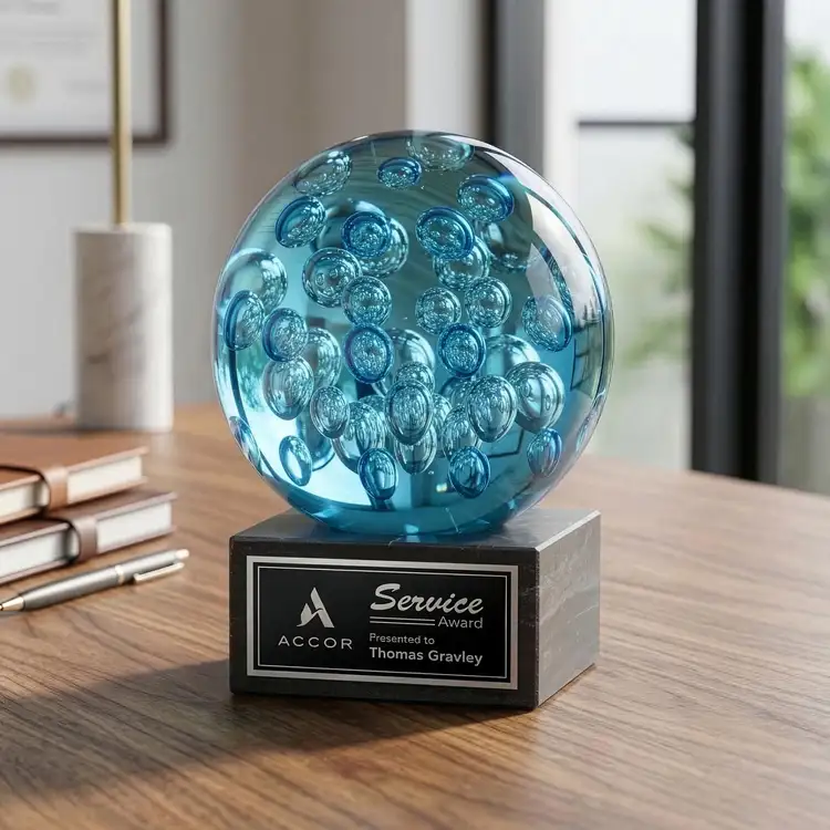Trophée Addison sur socle carré en marbre - Gravure et impression #7