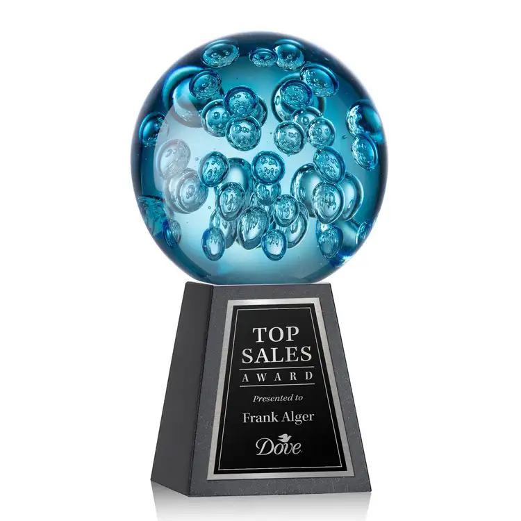 Addison Award on Tall Marble Base - Laser Engraving #4