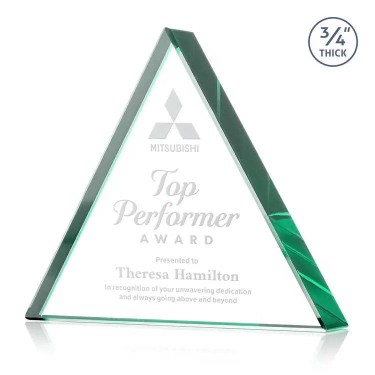 Adler Triangle Award - Starfire Crystal - Engraved #4