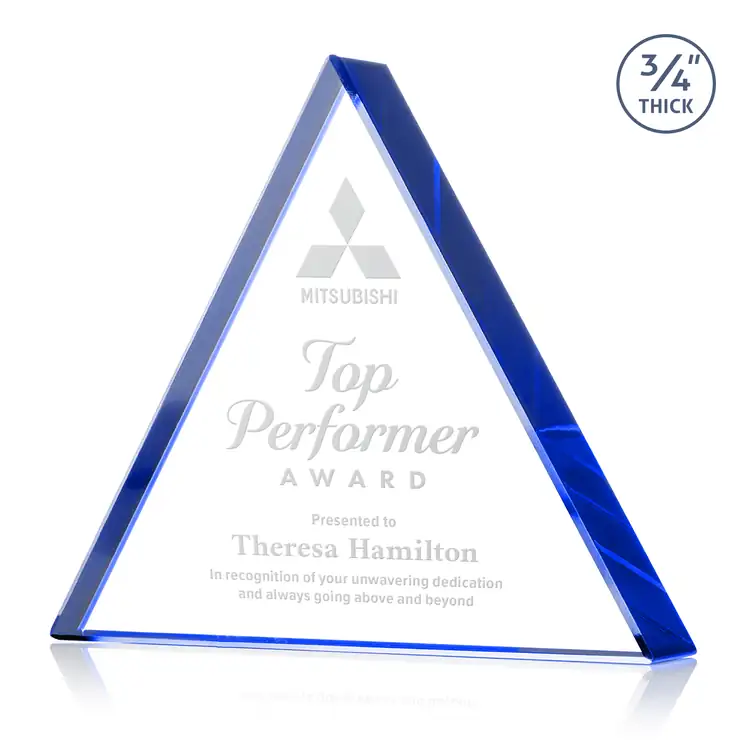 Adler Triangle Award - Starfire Crystal - Engraved #5