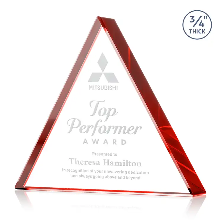 Adler Triangle Award - Starfire Crystal - Engraved #6