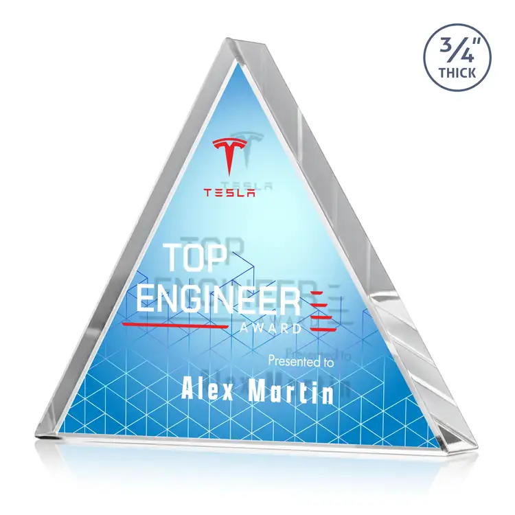 Adler Triangle Double Sided Award - Starfire Crystal - Double Sided Multicolor #2