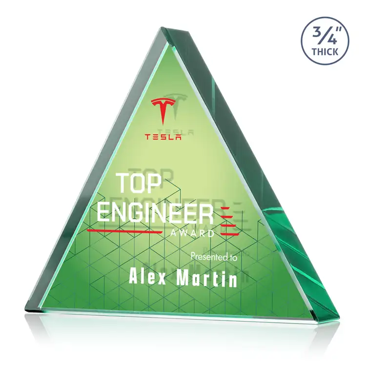 Adler Triangle Double Sided Award - Starfire Crystal - Double Sided Multicolor #4