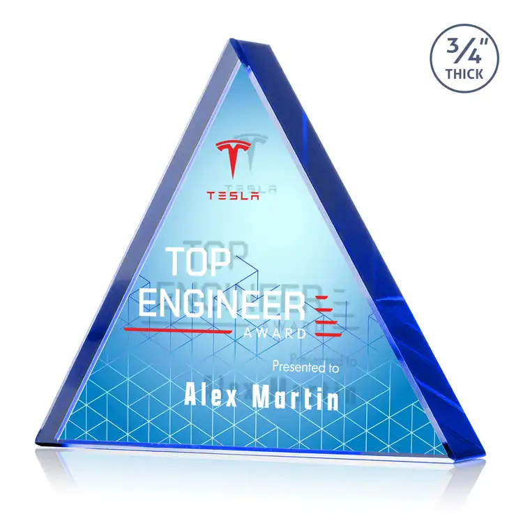 Adler Triangle Double Sided Award - Starfire Crystal - Double Sided Multicolor #5