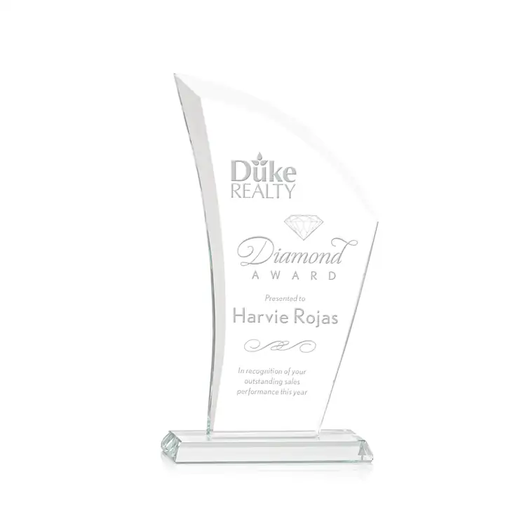 Agassi Starfire Crystal Award - Deep Etch #2