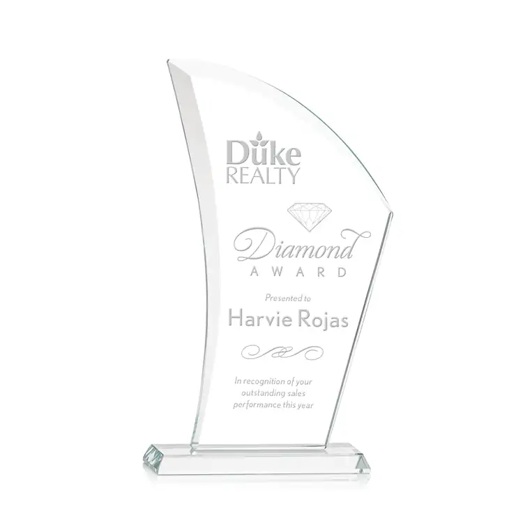 Agassi Starfire Crystal Award - Deep Etch #3