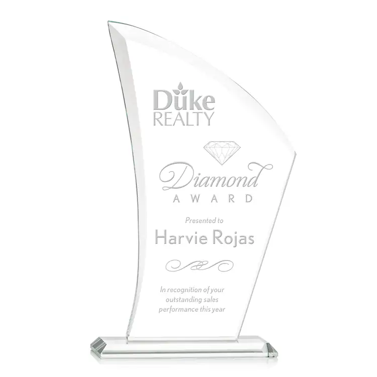 Agassi Starfire Crystal Award - Deep Etch #4