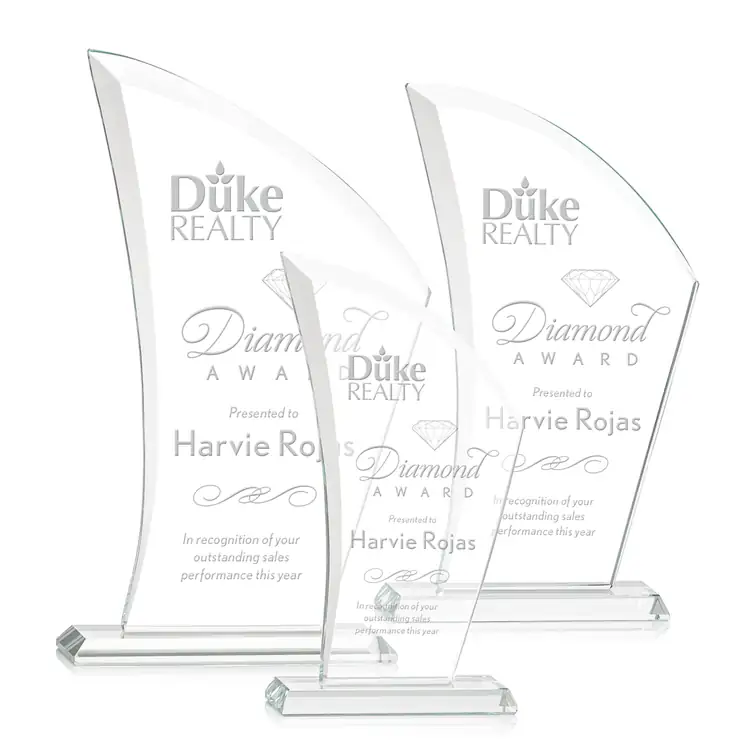 Agassi Starfire Crystal Award - Deep Etch