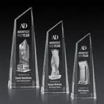 Trophée Akron en cristal optique - Tour - Gravure 3D