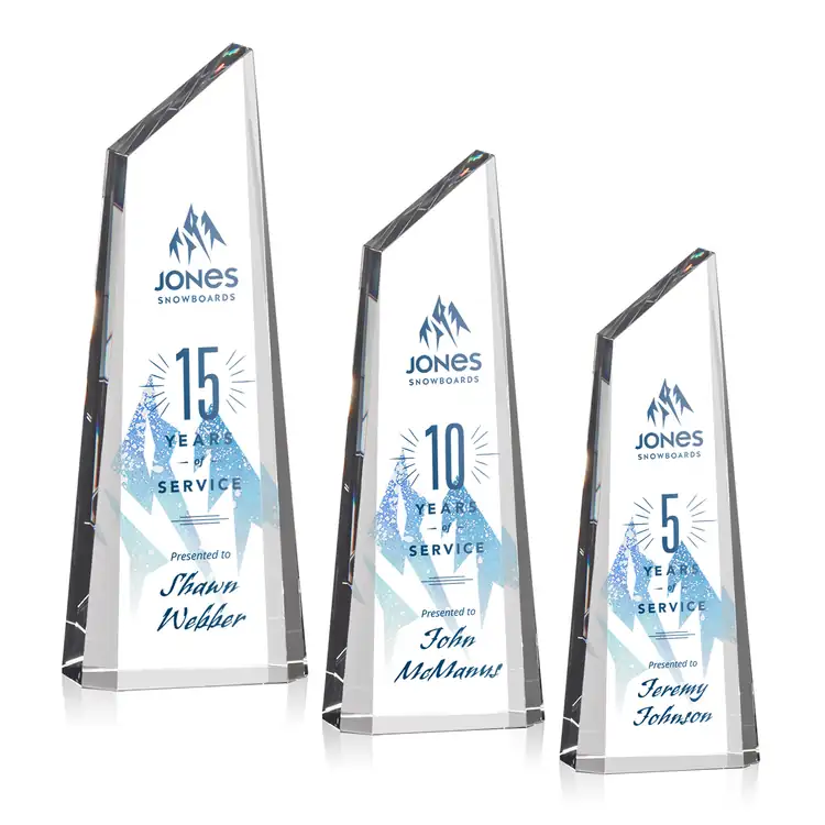 Trophée Akron en cristal optique - Tour - Multicolore
