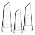 Trophée Akron en cristal optique - Tour sur socle en cristal - Gravure