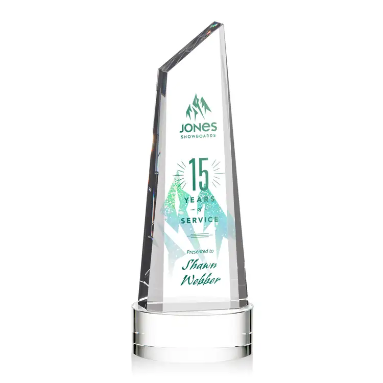 Akron Optical Crystal Award - Tower on Crystal Base - Multicolor #2