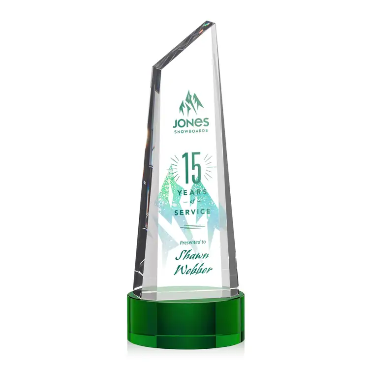 Akron Optical Crystal Award - Tower on Crystal Base - Multicolor #3