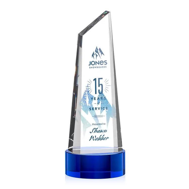 Akron Optical Crystal Award - Tower on Crystal Base - Multicolor #5