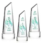 Trophée Akron en cristal optique - Tour sur socle en cristal - Multicolore