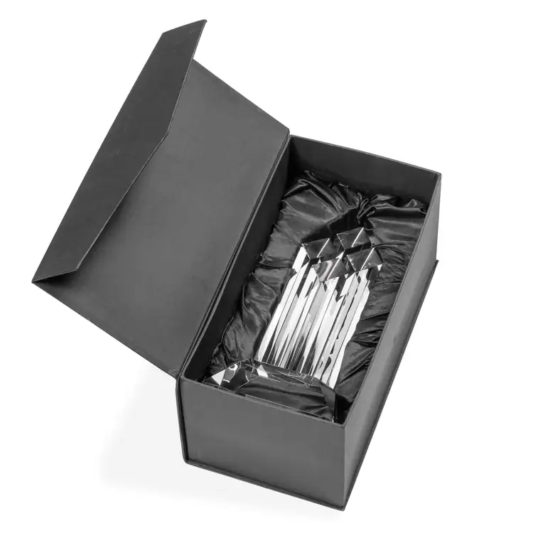 Alderwood Four-Pillar Optical Crystal Award - Deep Etch #2