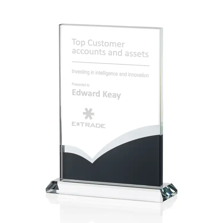 Alessia Starfire Crystal Award with Grey Curves #2