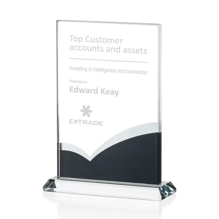 Alessia Starfire Crystal Award with Grey Curves #3