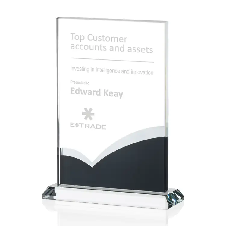 Alessia Starfire Crystal Award with Grey Curves #4