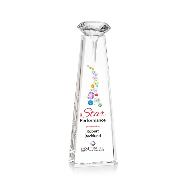 Alicia Gemstone Crystal Award with Diamond - Multicolor #2