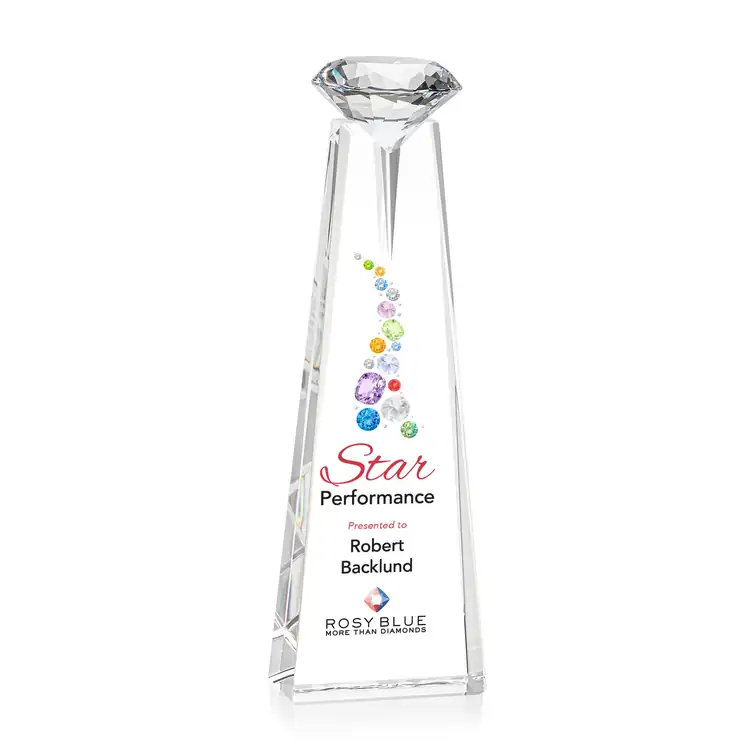 Alicia Gemstone Crystal Award with Diamond - Multicolor #3