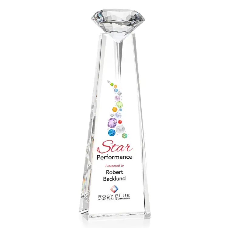 Alicia Gemstone Crystal Award with Diamond - Multicolor #4