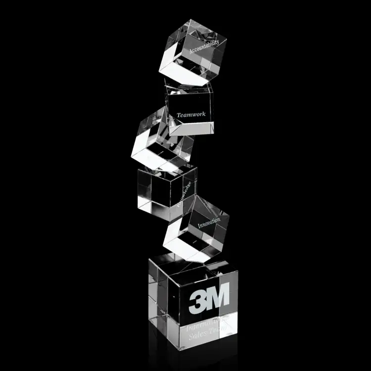 Alliance Crystal Cube Award - Deep Etch