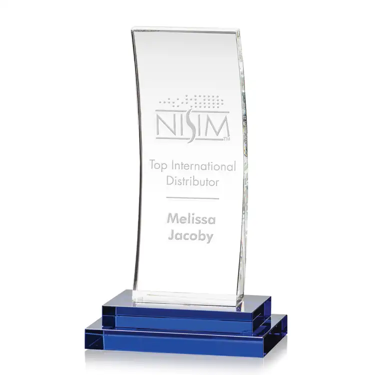 Allington Optical Crystal Award on Double Blue Base