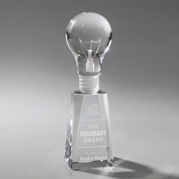 Light Bulb Award on Cairns Base - Deep Etch