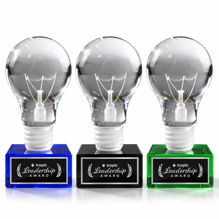 Light Bulb Award on Hancock Base - Deep Etch & 1 Color