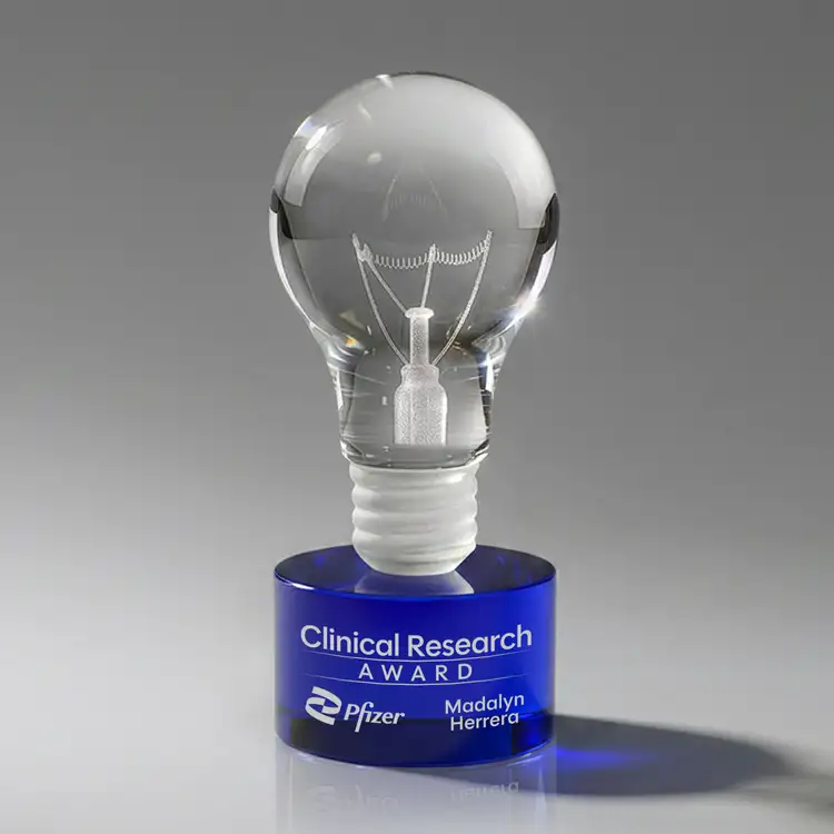 Light Bulb Award on Marvel Base - Deep Etch & Imprint #2