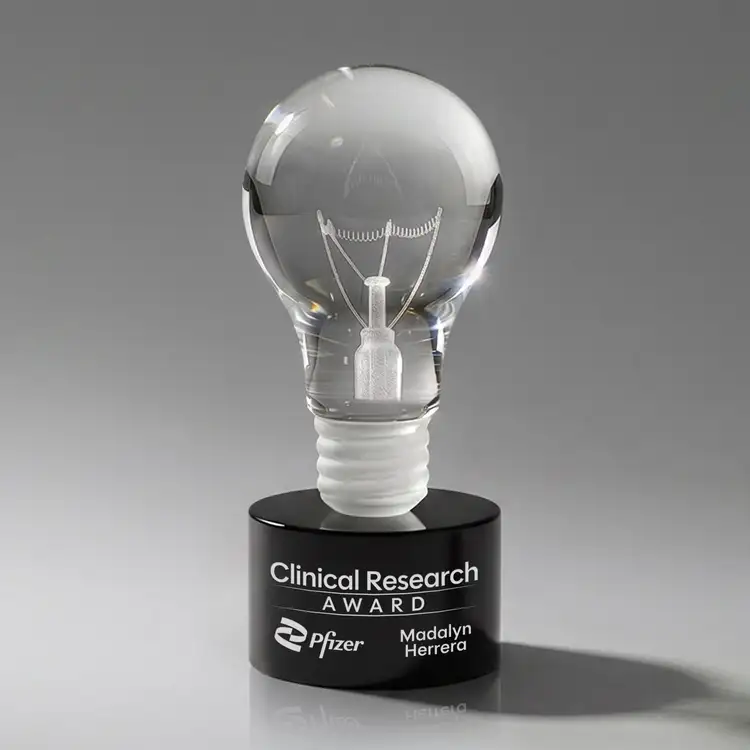 Light Bulb Award on Marvel Base - Deep Etch & Imprint #3
