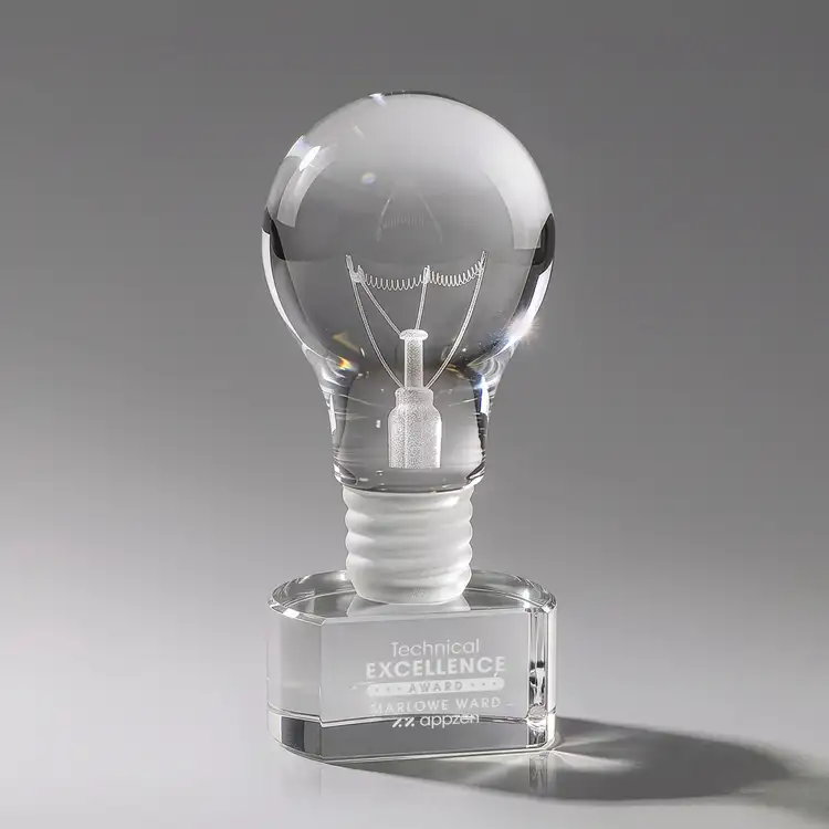 Light Bulb Award on Paragon Base - Deep Etch
