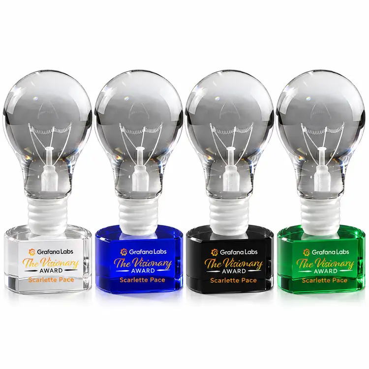 Trophée Ampoule sur socle Paragon - Impression multicolore