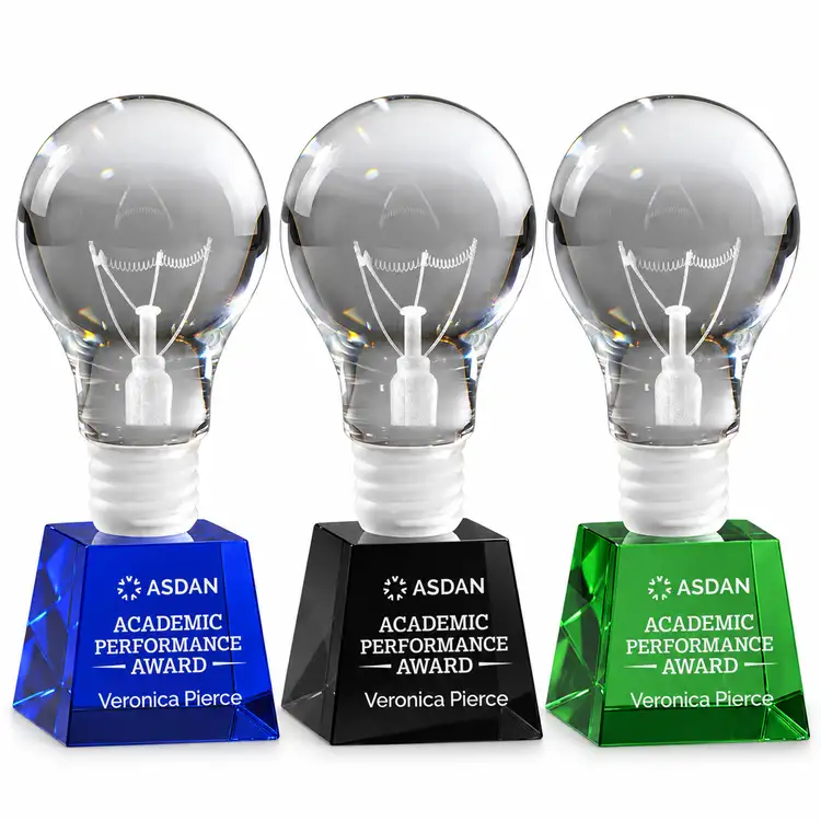 Light Bulb Award on Robson Base - Deep Etch & Imprint