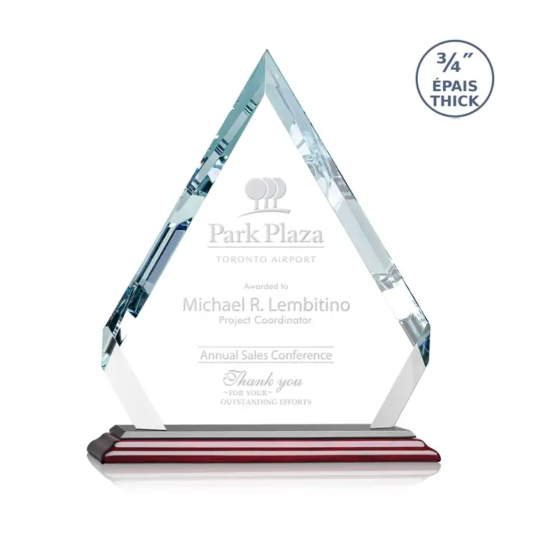 Apex Crystal Award on Rosewood Albion Base - Deep Etch #3