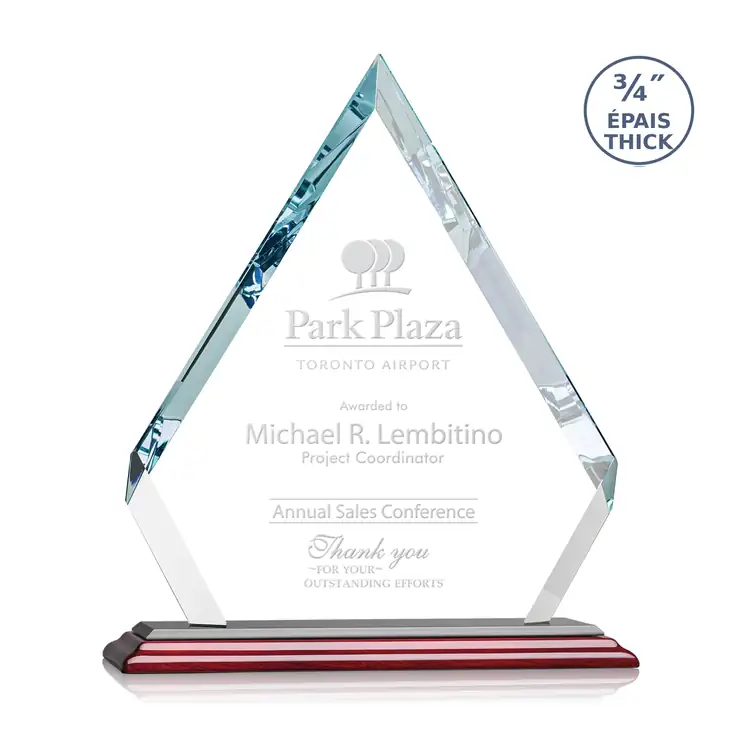 Apex Crystal Award on Rosewood Albion Base - Deep Etch #4