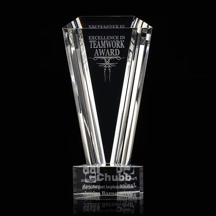 R.S. Owens Arabesque Optical Crystal Award with Stepped Bevels