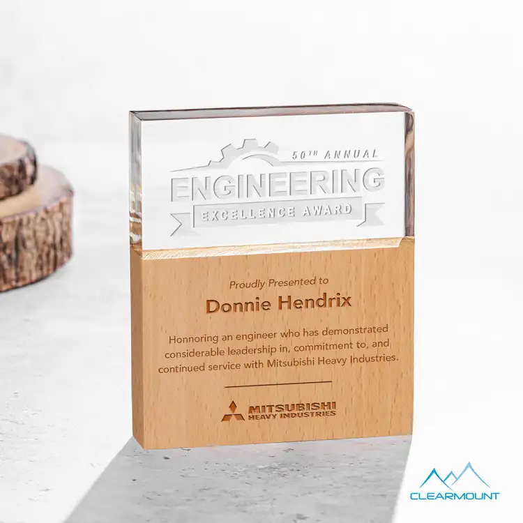 Arbuste Wood and Acrylic Award - Laser Engraved #2