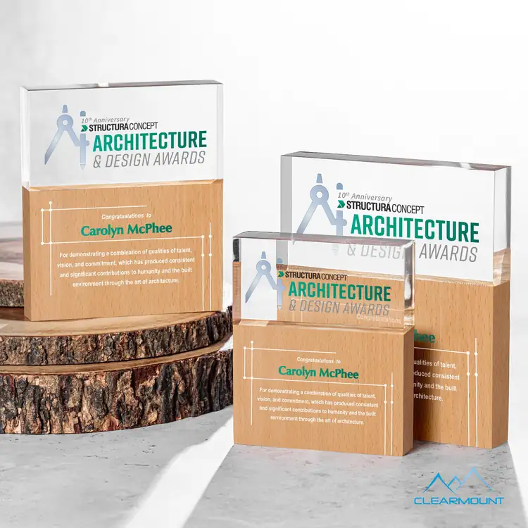 Arbuste Wood and Acrylic Award - Multicolor