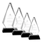 Trophée Arcadia en cristal optique sur socle noir biseauté
