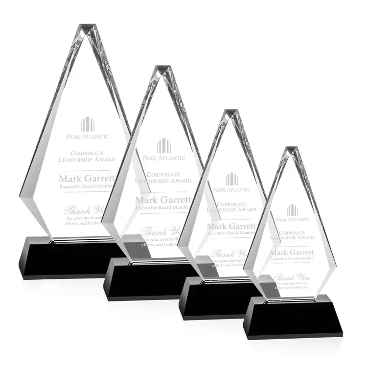 Arcadia Optical Crystal Award on Bevelled Black Base