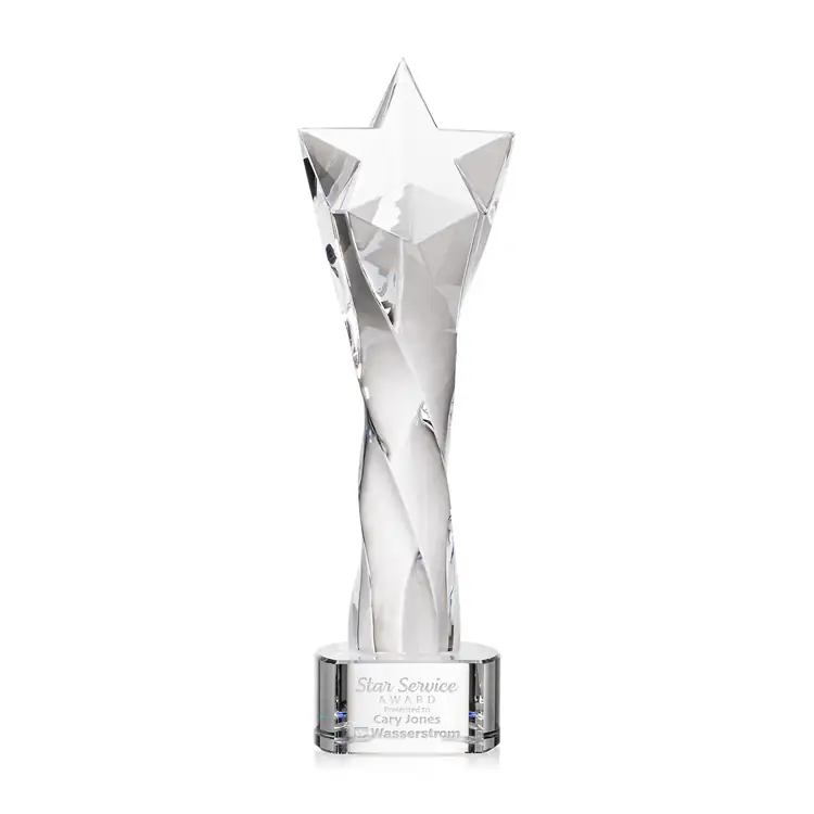 Arlington Star Award on Clear Paragon Base - Deep Etch #3