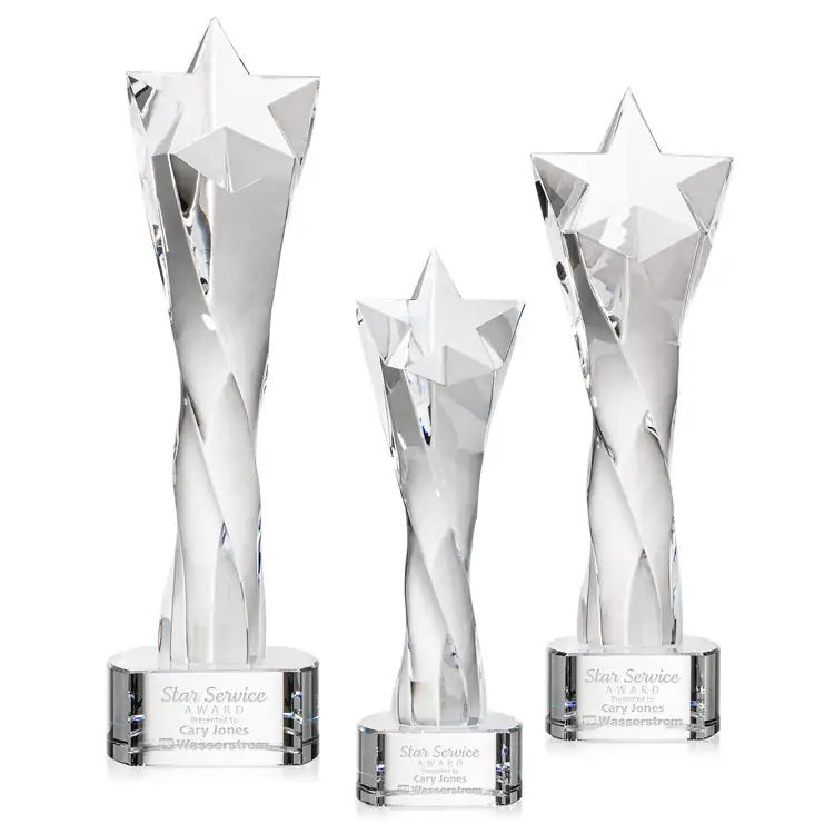 Arlington Star Award on Clear Paragon Base - Deep Etch