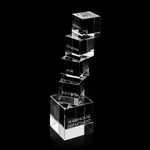 Trophée Ascent à cubes en cristal - Gravure