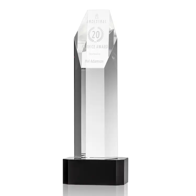 Ashford Optical Crystal Award on Crystal Base - Deep Etch #2